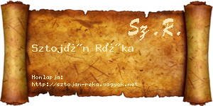 Sztoján Réka névjegykártya
